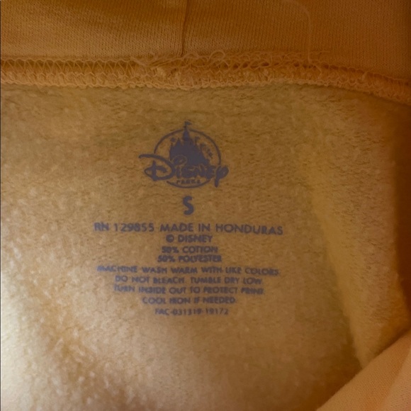 Disneyland Yellow Hooded Sweatshirt EUC - Picture 2 of 4
